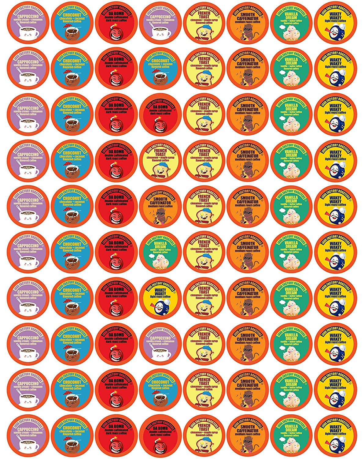 Java Factory Coffee Pods Compatible with K Cup Brewers Including 2.0. Assorted Variety Pack. 80 Count