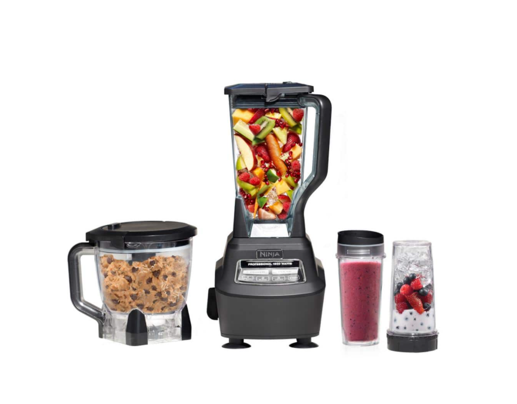 NINJA BL770 Mega Kitchen System 72 oz. 5-Speed Black Blender and Food Processor with Travel Cups