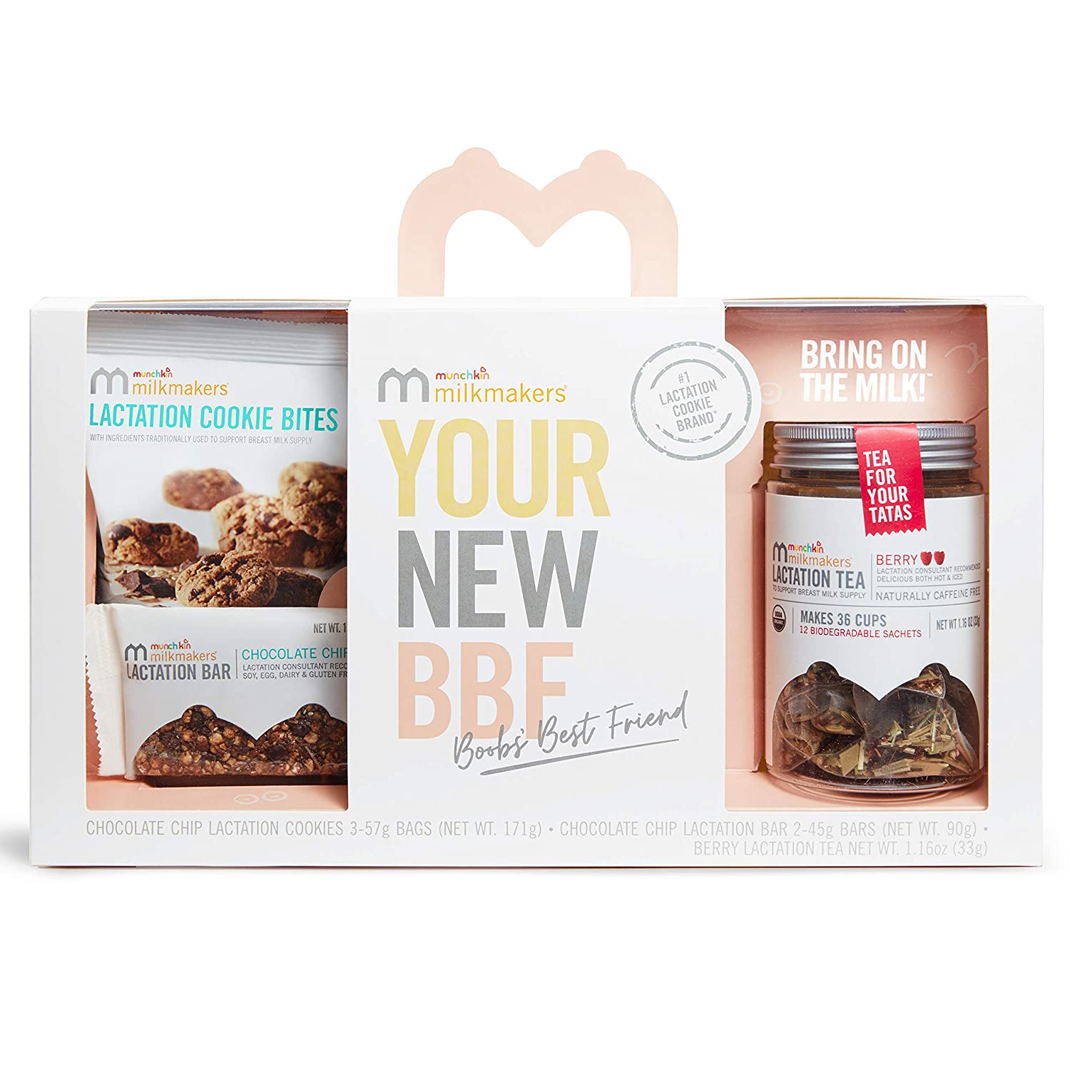Munchkin Milkmakers Sampler Gift Set. Includes Tea. Cookie Bites and Bars