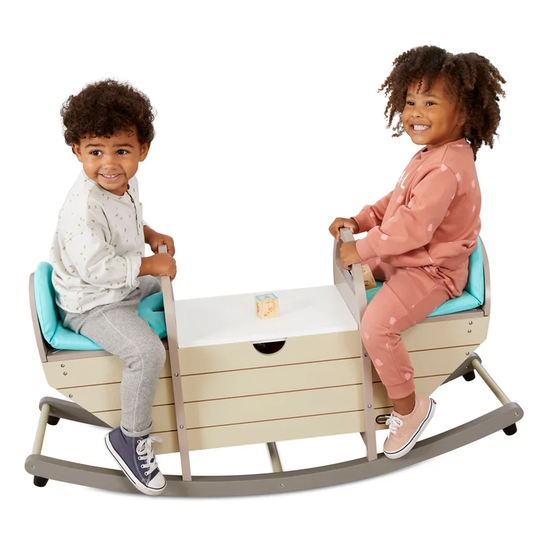 Little Tikes Teeter Totter. Wooden Ride-On. 2-in-1 Toy Rocker for Children and Storage Bench for. Active Play for Toddlers Kids. Gift Boys Girls Ages 2-5