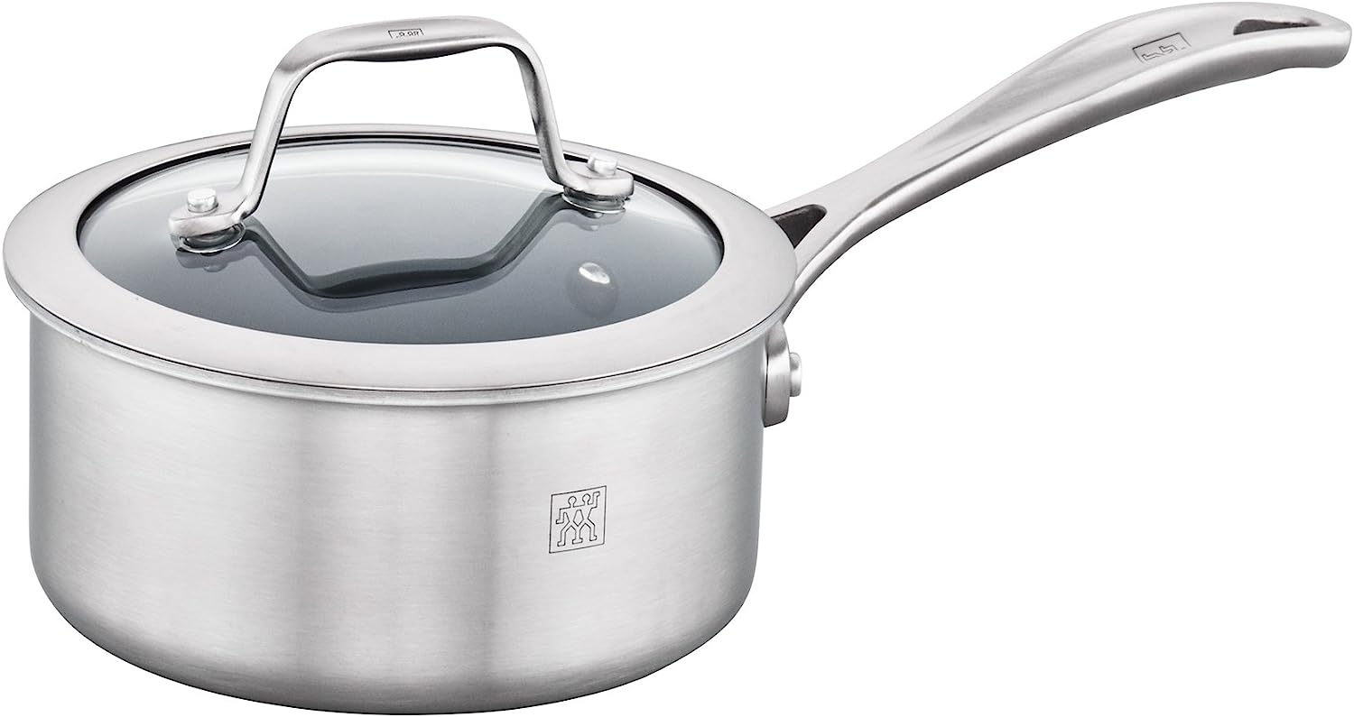 ZWILLING Spirit Ceramic Nonstick Saucepan. 1-qt. Stainless Steel