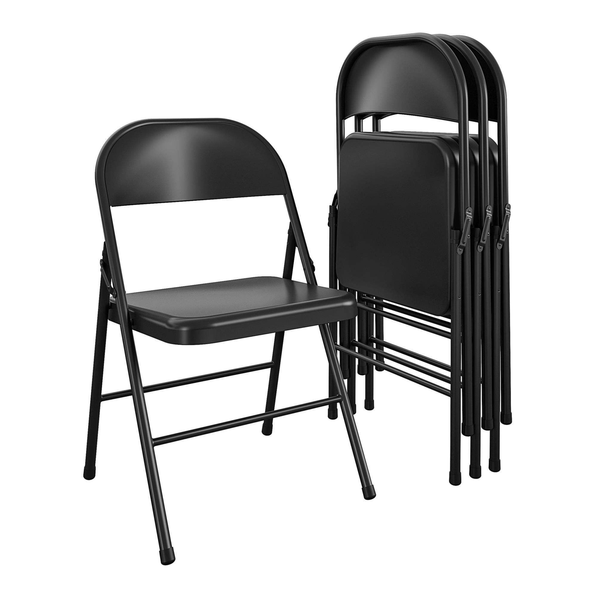 Mainstays Steel Folding Chair (4 Pack). Black