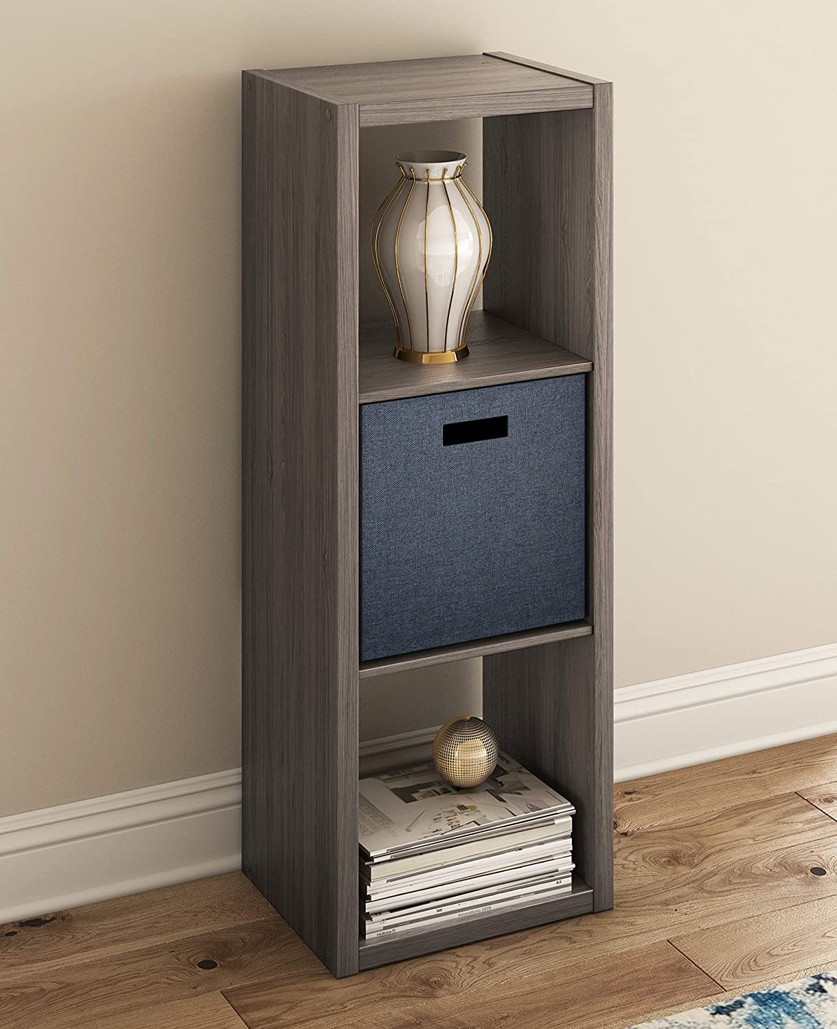 ClosetMaid  43.98-in H x 15.87-in W x 13.5-in D Graphite Gray Wood Laminate 3 Cube Organizer