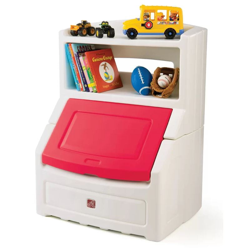 Step2 Lift & Hide 38″H Kids Plastic Storage Bin and Toy Organizer. Red