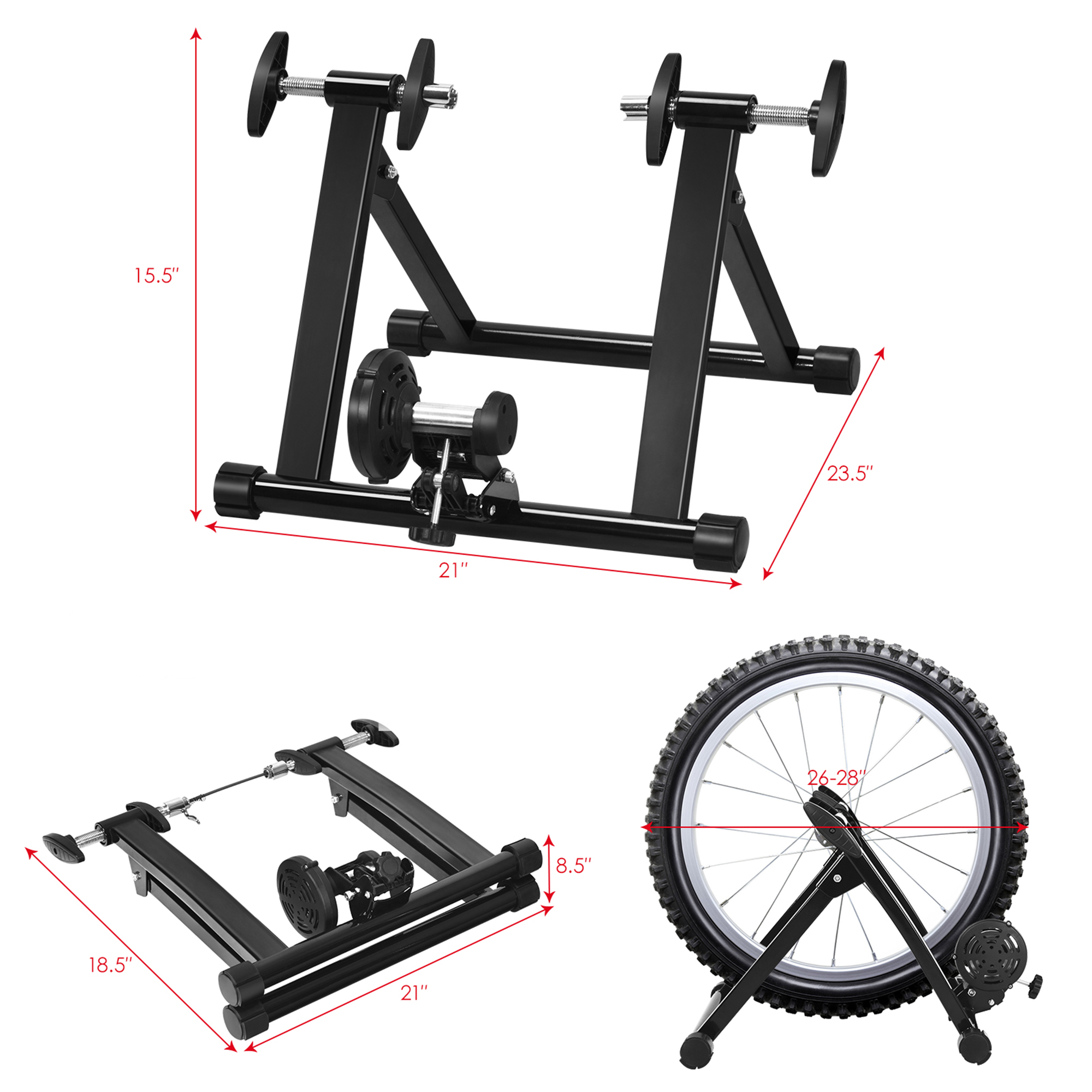 Gymax Foldable Bike Trainer Stand Cycling Exercise Stand w/ Dual-lock System
