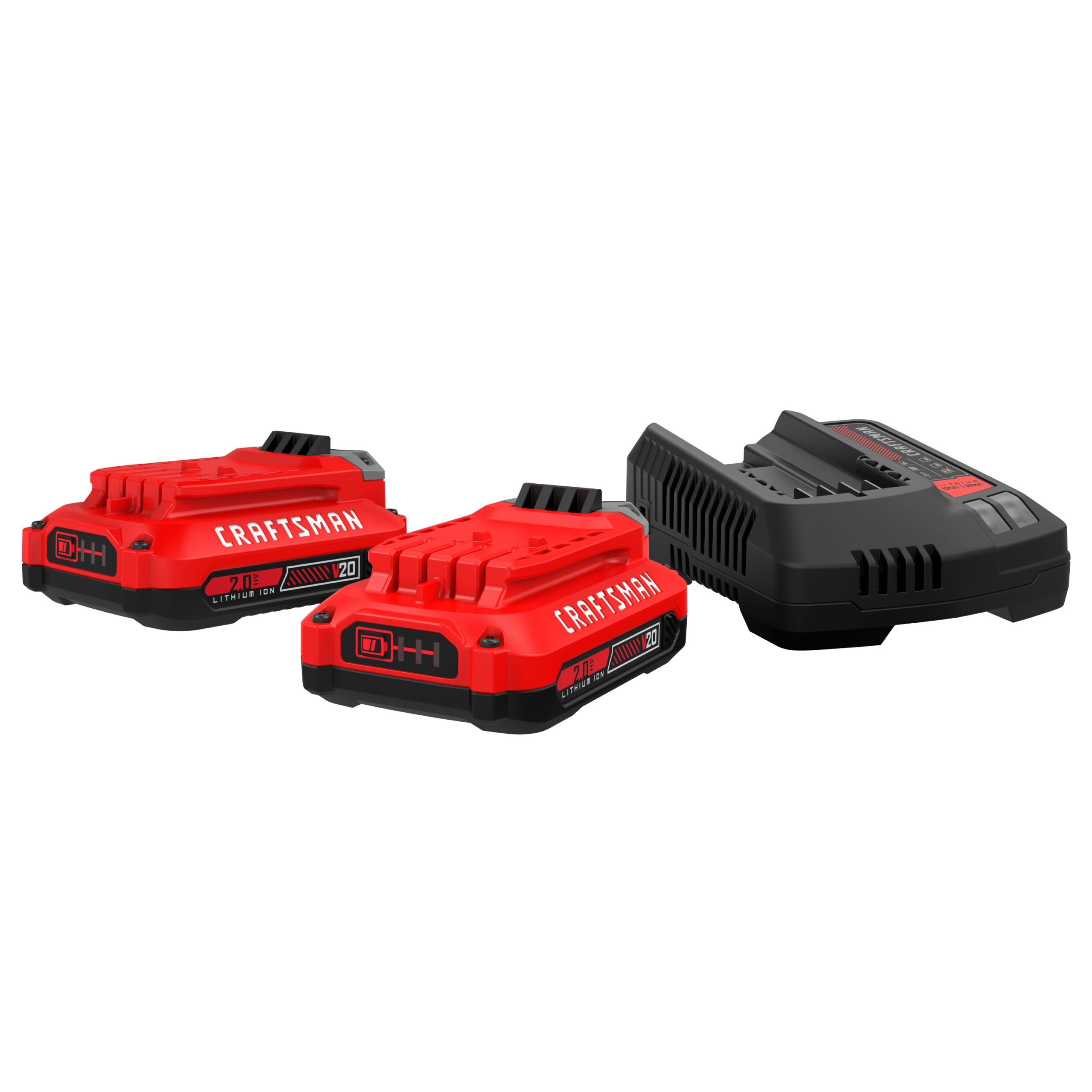 CRAFTSMAN V20 20-Volt 2-Pack 2 Amp-Hour; 2 Amp-Hour Lithium Power Tool Battery Kit (Charger Included)