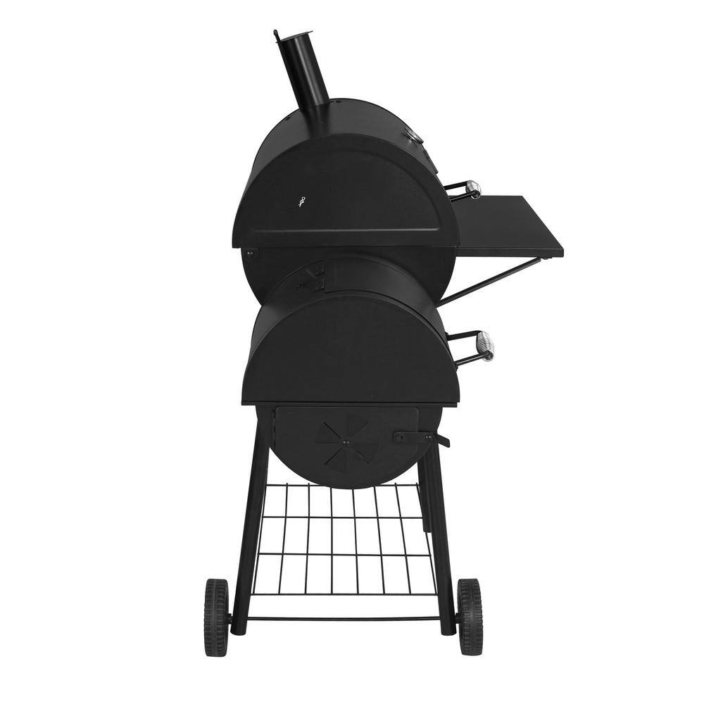 Royal Gourmet CC1830SC Charcoal Grill with Offset Smoker and Side Table in Black plus a Cover