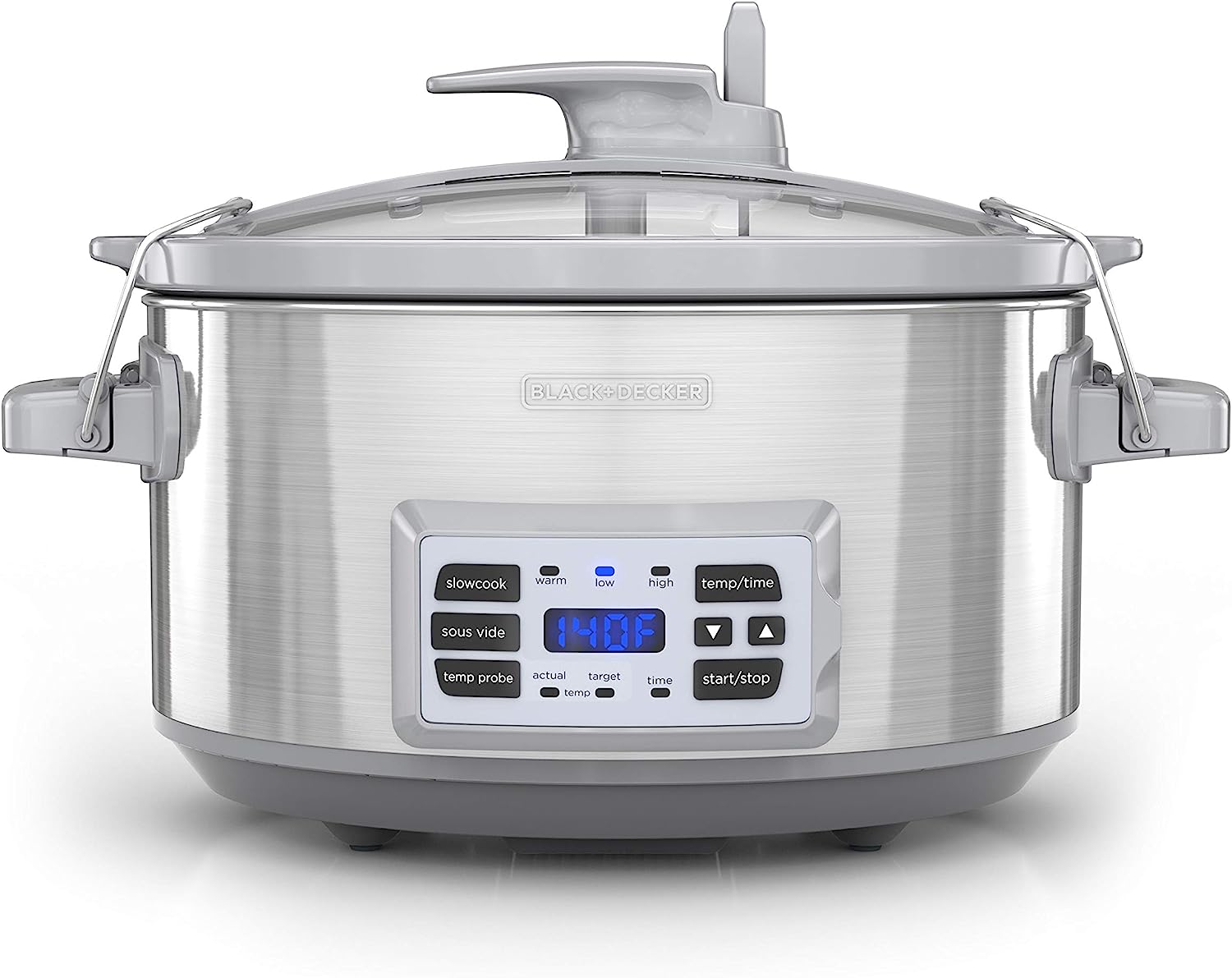 BLACK+DECKER SCD7007SSD Digital Slow Cooker with Temperature Probe + Precision Sous-Vide. 7-Quart Capacity. Stainless Steel