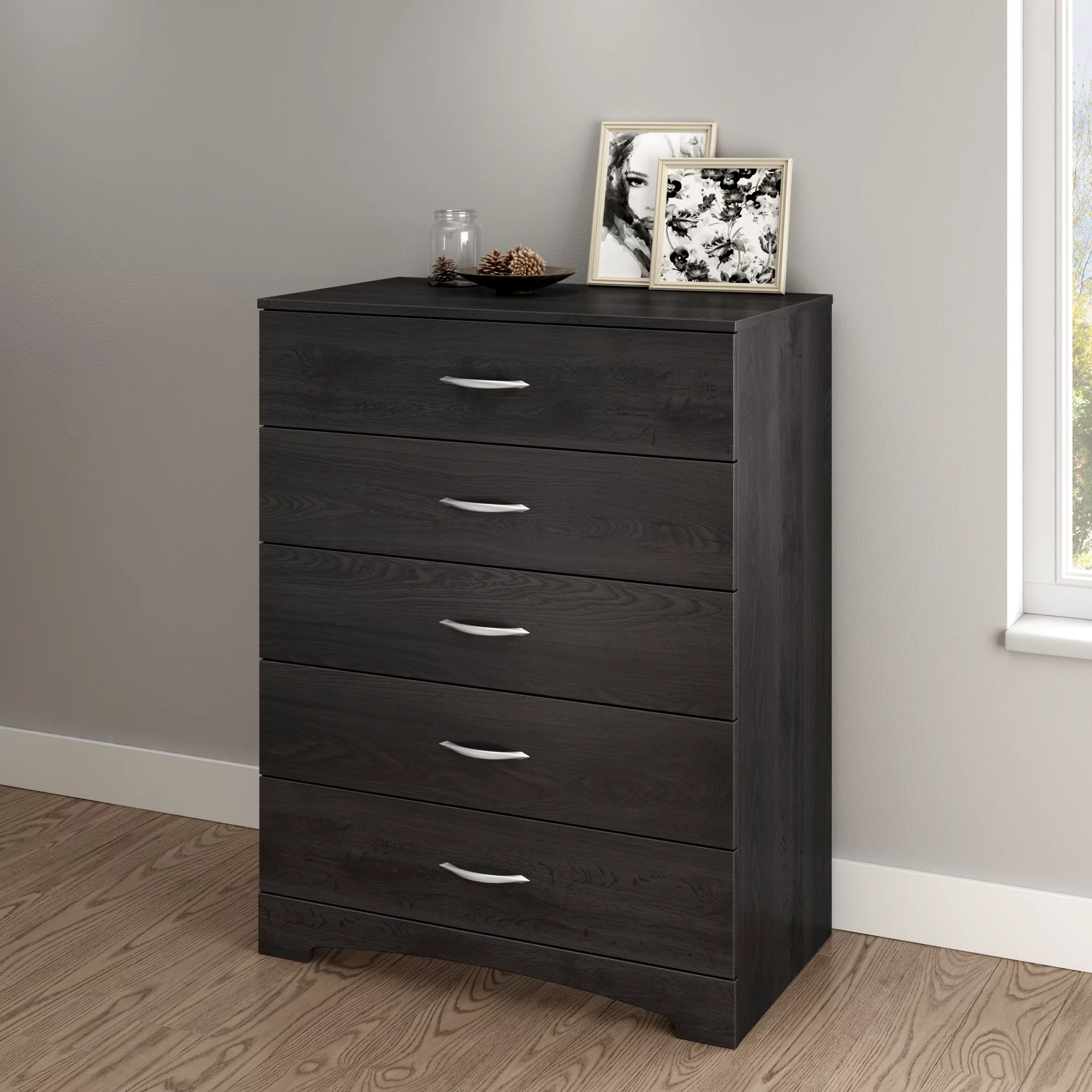 South Shore SoHo 5-Drawer Chest. Gray Oak