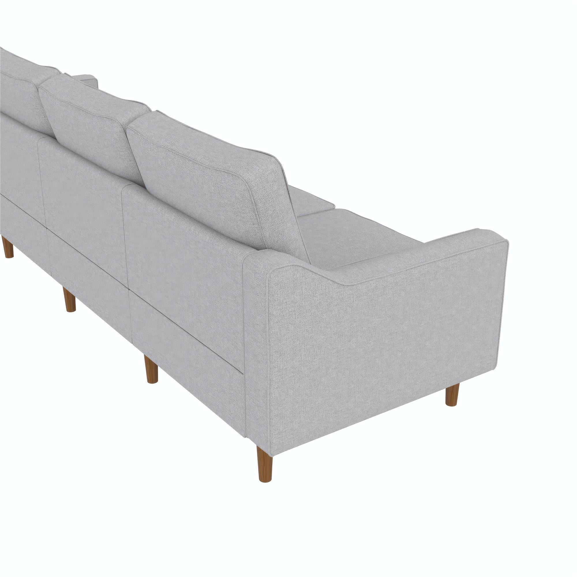 DHP Flex Zion Modular 4-Seater Sofa. Gray Linen