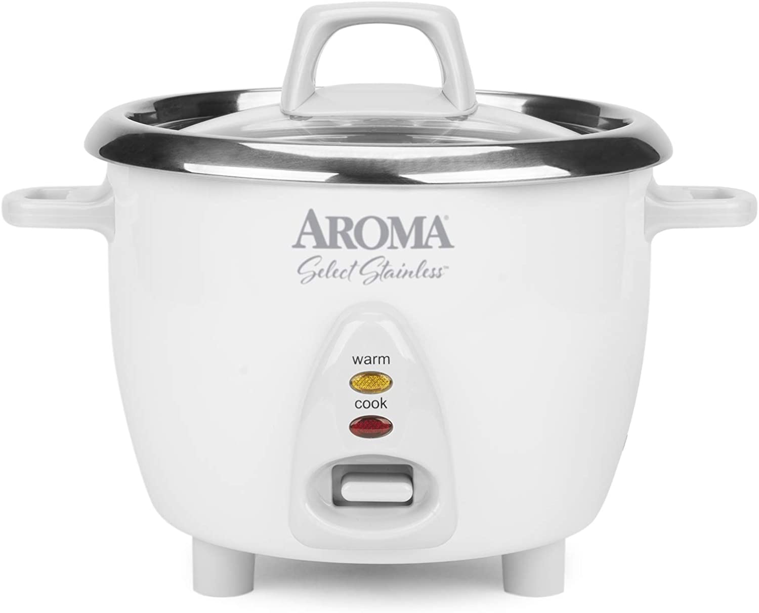 Aroma Housewares Select Stainless Rice Cooker & Warmer with Uncoated Inner Pot. 14-Cup(cooked) / 3Qt. ARC-757SG