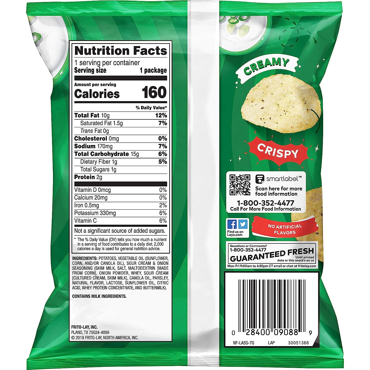 Lay-s Sour Cream & Onion Flavored Potato Chips. 1 Ounce (Pack of 104)