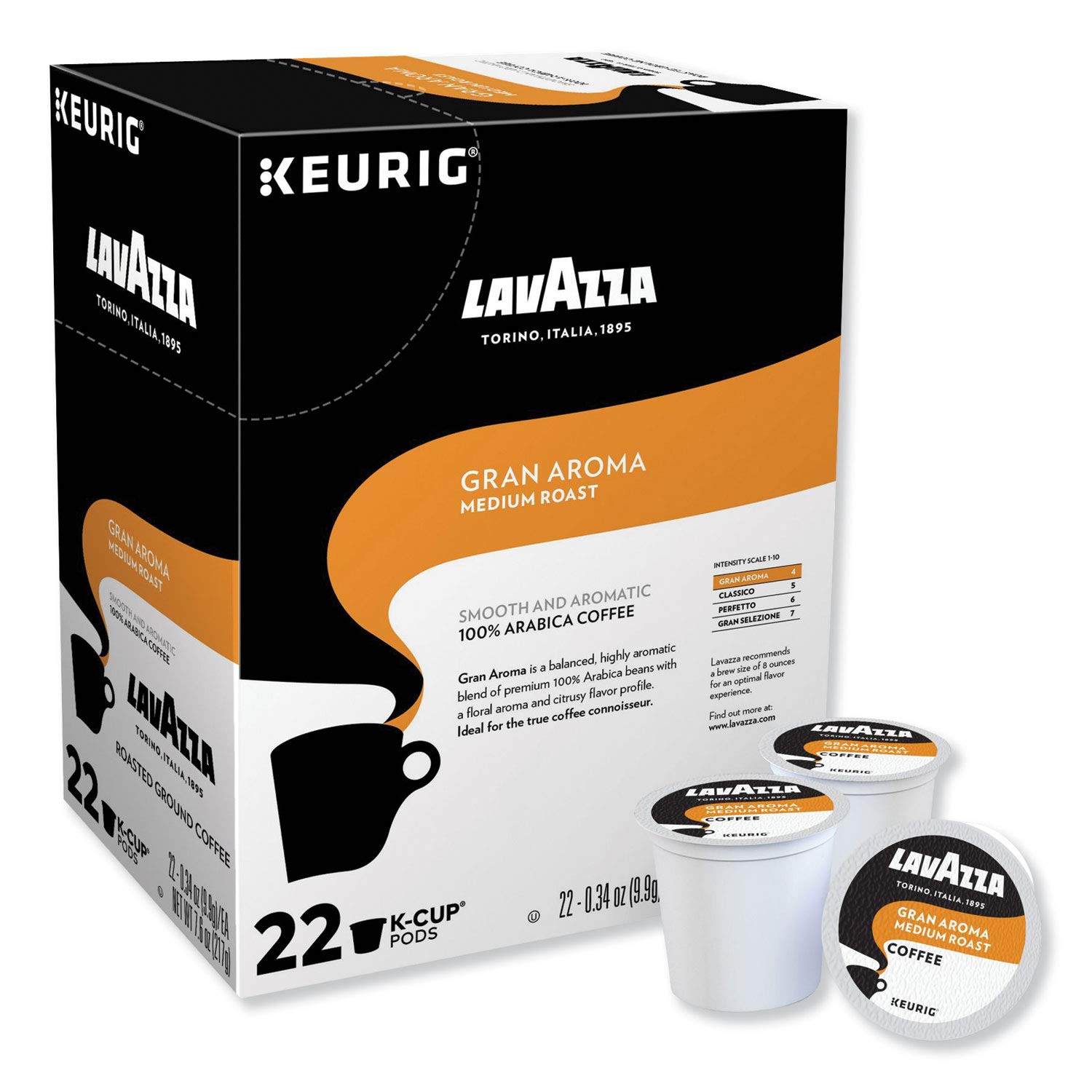 Lavazza K-Cup Portion Pack Coffee for Keurig Brewers. Gran Aroma. 22 Count