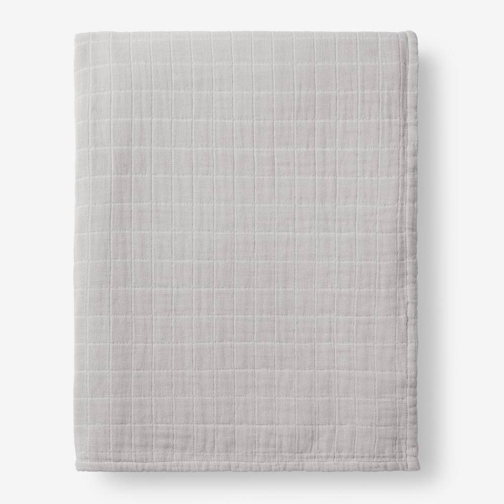 The Company Store  Gossamer Gray Solid Cotton King Woven Blanket - Gray