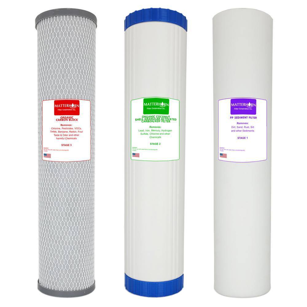 Matterhorn MRF-3030 Replacement filter set - Specially Designed for Iron. Hydrogen Sulfide and Heavy Metal Reduction - 4.5 in. x 20 in.