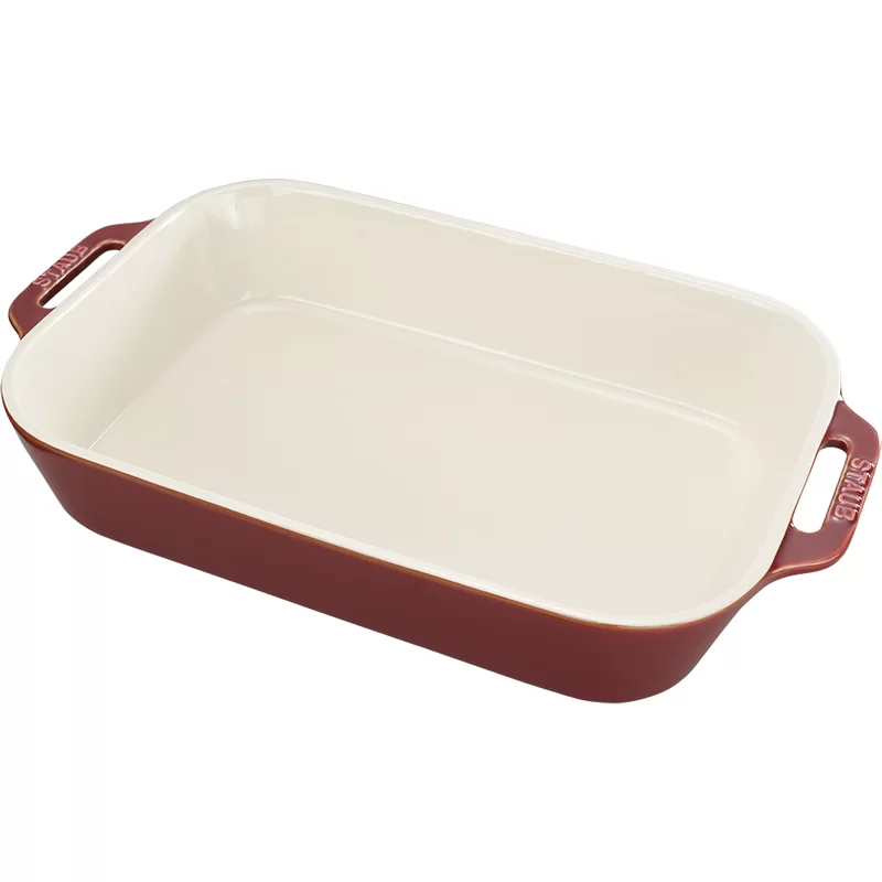 STAUB 40511-889 Ceramics Rectangular Baking Dish. 13×9-inch. Rustic Red
