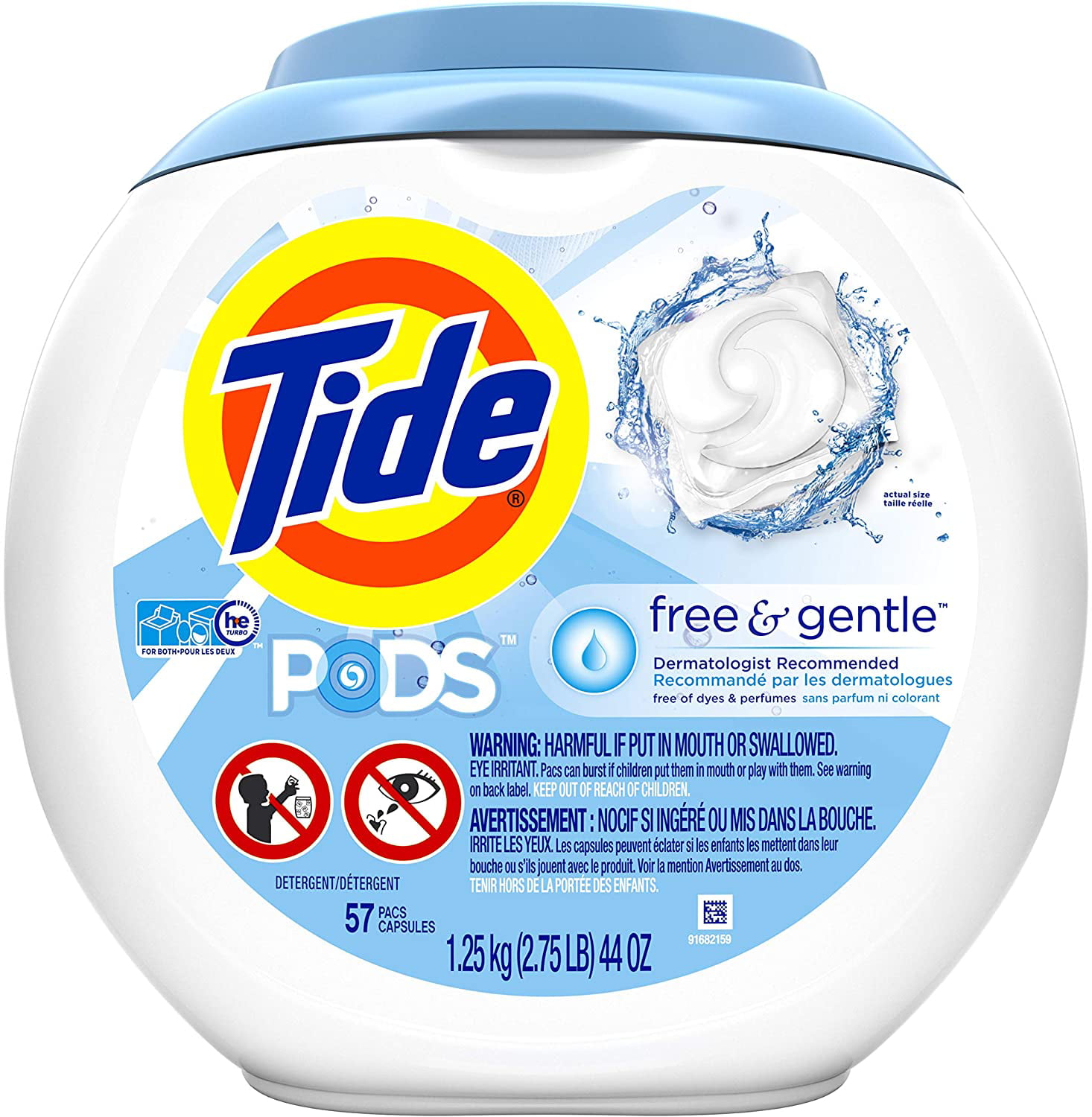 Tide PODS Free & Gentle. Liquid Laundry Detergent Pacs. 57 count