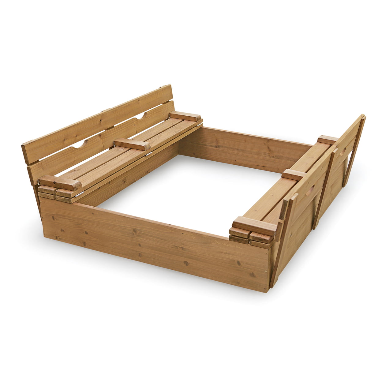 Badger Basket Covered Convertible Cedar Sandbox With Two Bench Seats