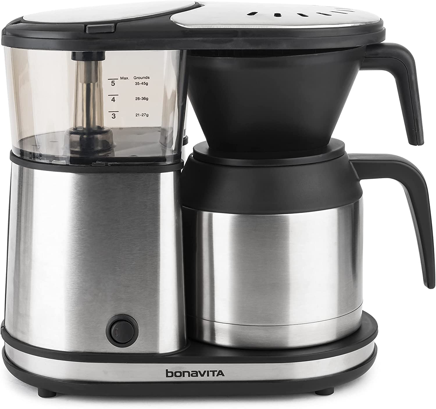 Bonavita 5 Cup Coffee Maker. One-Touch Pour Over Brewing with Thermal Carafe. Stainless Steel (BV1500TS)