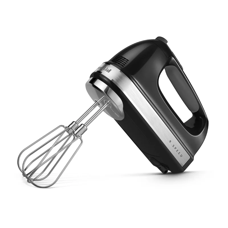 KitchenAid KHM926OB 9-Speed Digital Hand Mixer with Turbo Beater II Accessories and Pro Whisk - Onyx Black