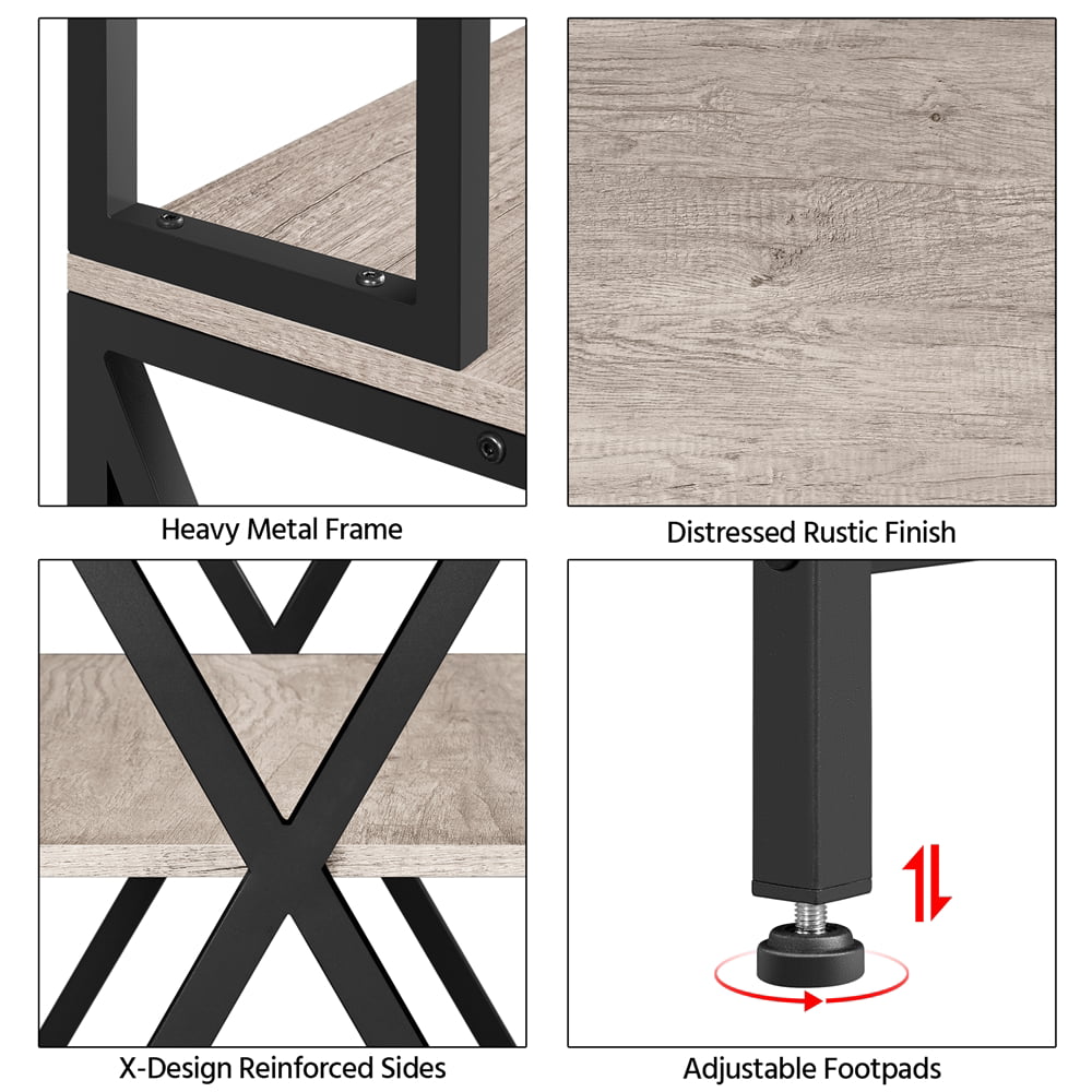 Easyfashion 16″W x 35.5″D x 64.5″H 5-Shelf Freestanding Shelves. Gray