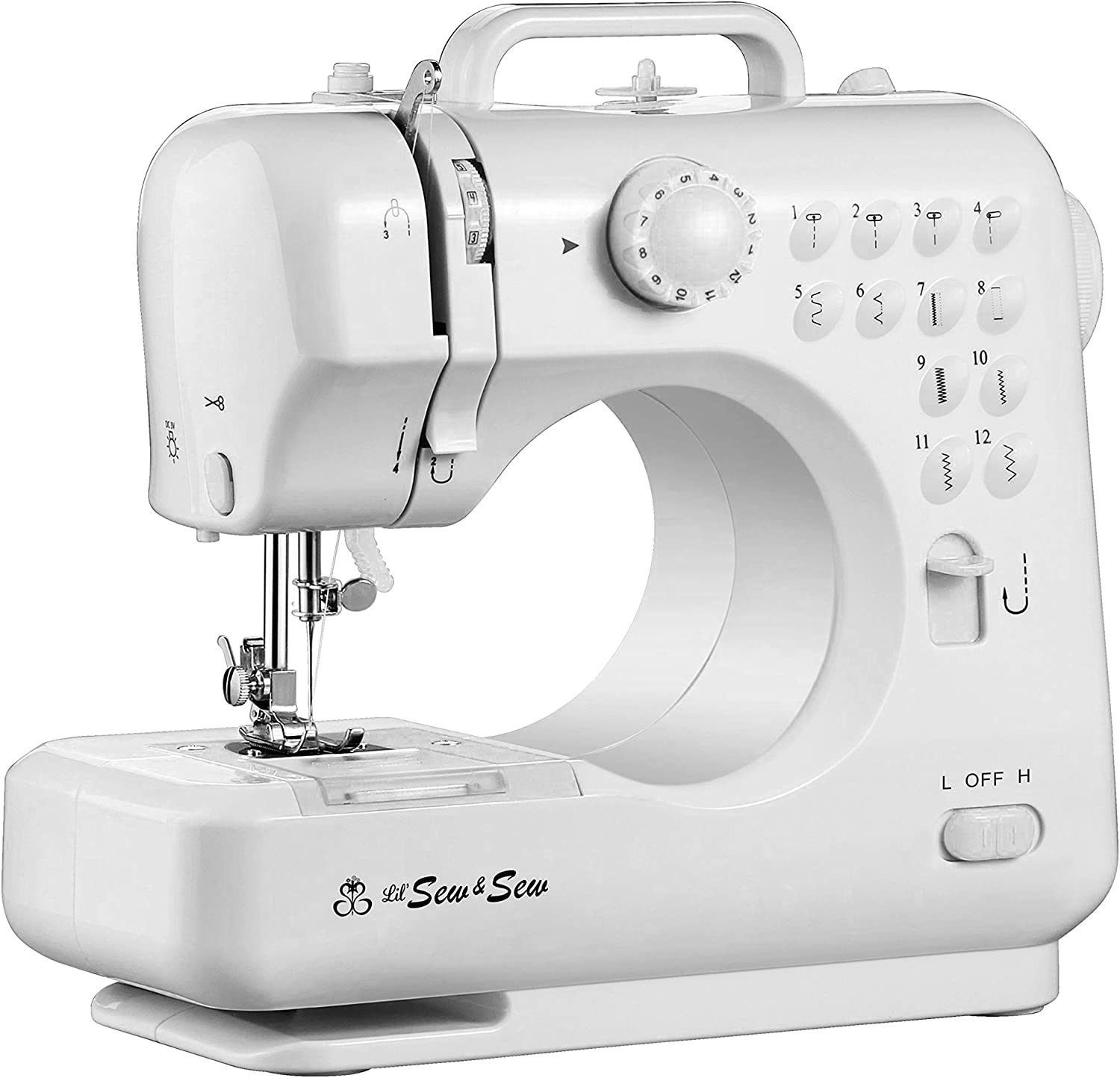 MICHLEY LSS-505+ Desktop 12-Stitch Sewing Machine . White