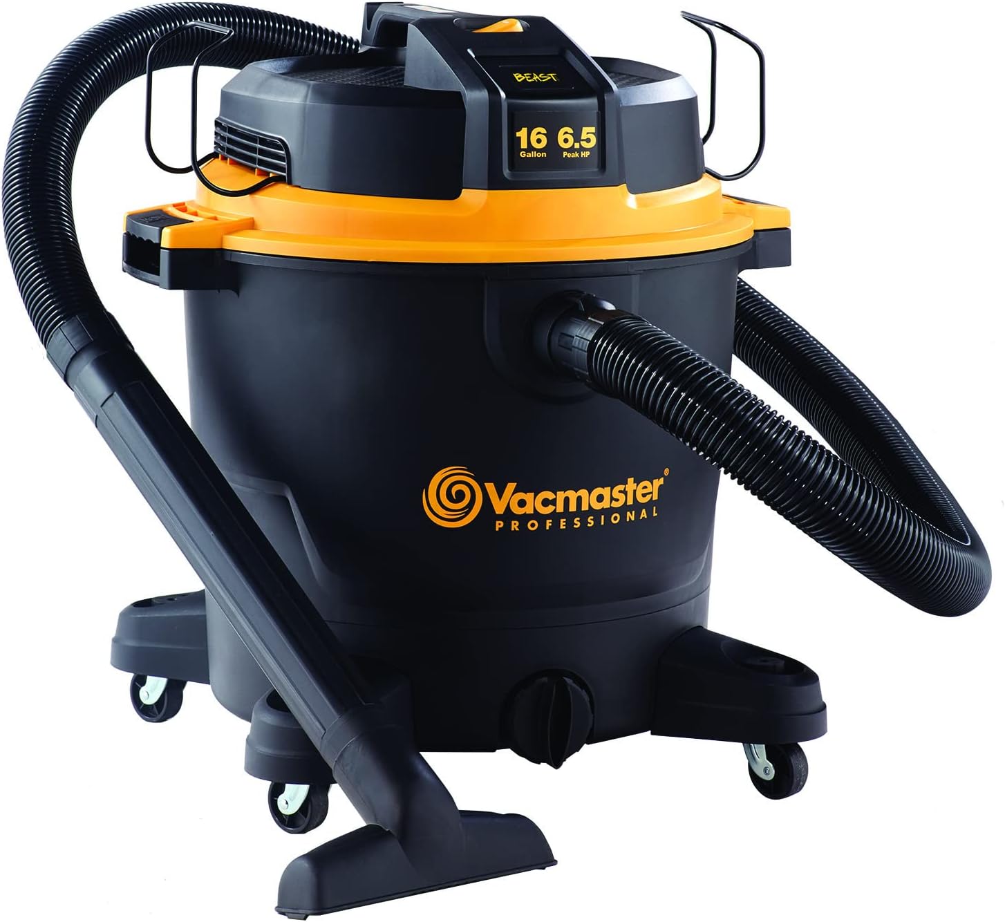 Vacmaster Professional - Wet/Dry Vac. 16 Gallon. Beast Series. 6.5 HP 2-1/2″ Hose (VJH1612PF0201). Black