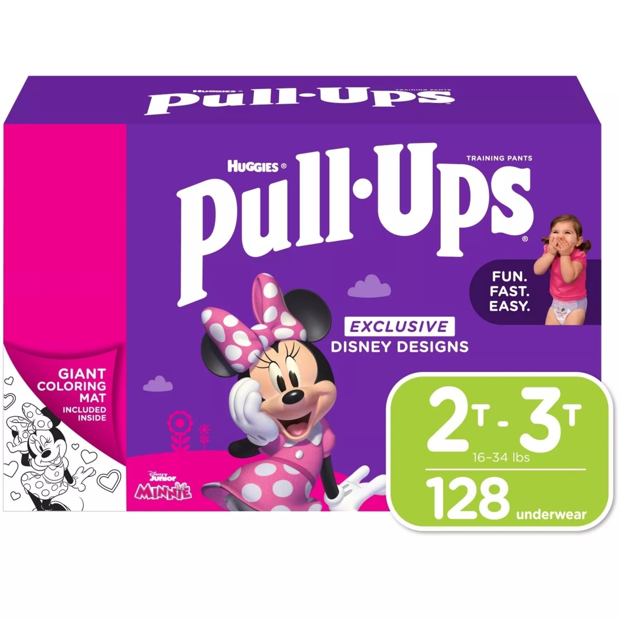 Huggies Pull-Ups Potty Training Pants for Girls. 2T-3T 18-34 Pounds (128 Count)