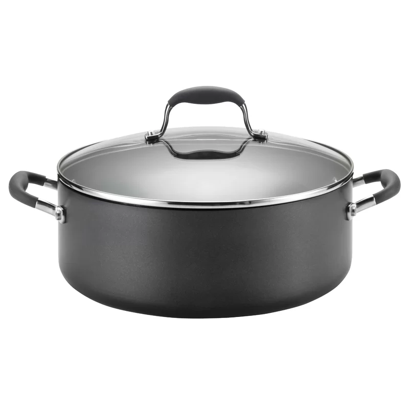 Anolon 82825 Advanced Hard Anodized Nonstick Stock Pot/Stockpot with Lid. 7.5 Quart. Gray