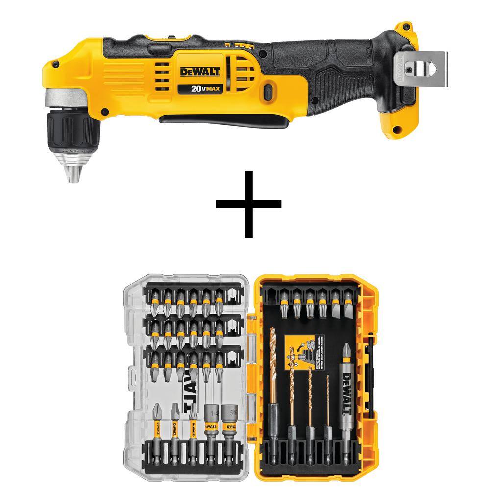 DEWALT DCD740BWMF35 20V MAX Cordless 3/8 in. Right Angle Drill/Driver (Tool Only) with MAXFIT Screwdriving Set (35 Piece)
