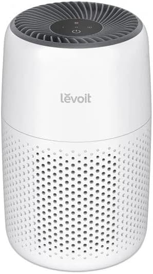 LEVOIT Air Purifiers for Bedroom Home. HEPA Filter Cleaner with Fragrance Sponge for Better Sleep. Filters Smoke. Allergies. Pet Dander. Odor. Dust. Office. Desktop. Portable. Core Mini. White