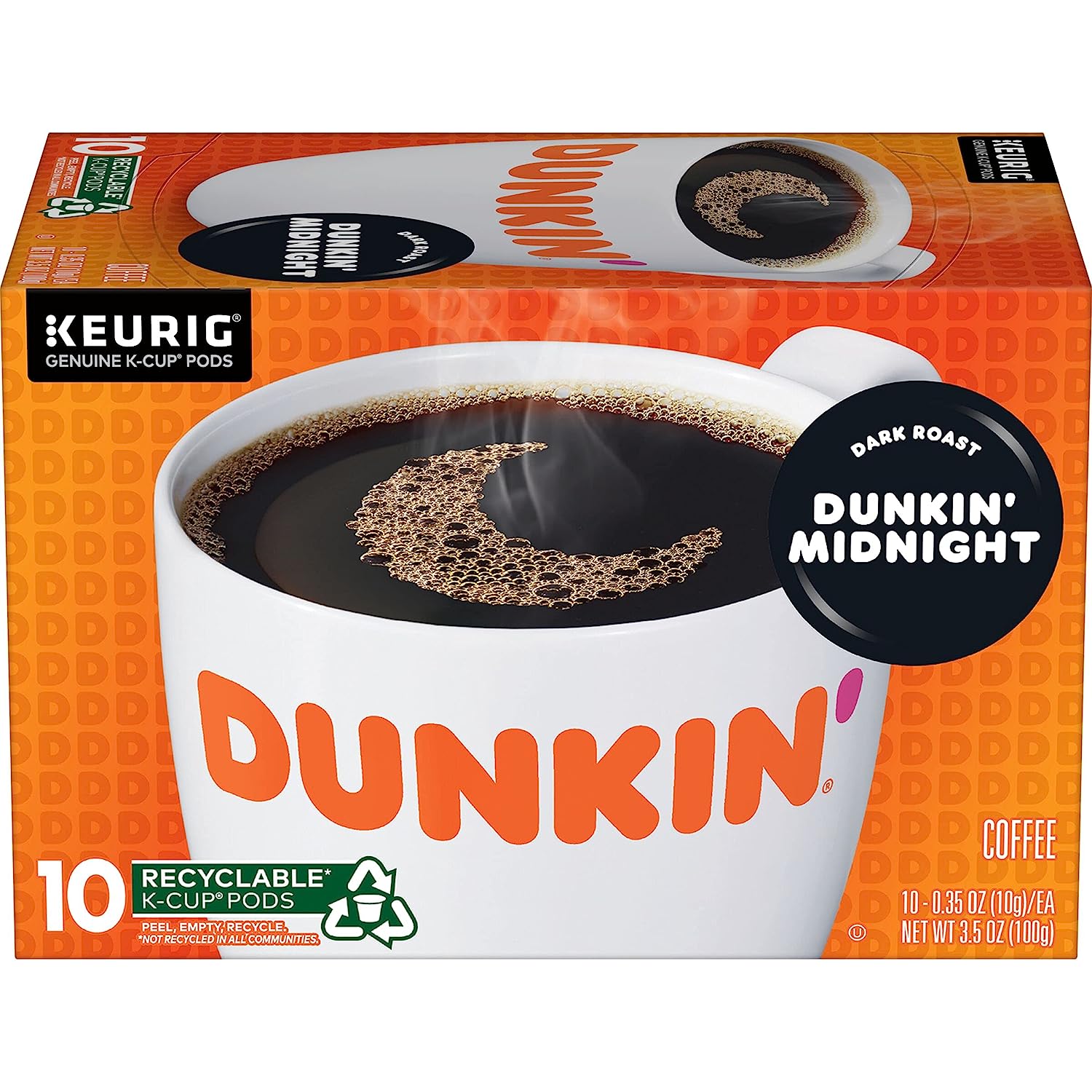 Dunkin- Midnight Dark Roast Coffee. 60 Keurig K-Cup Pods