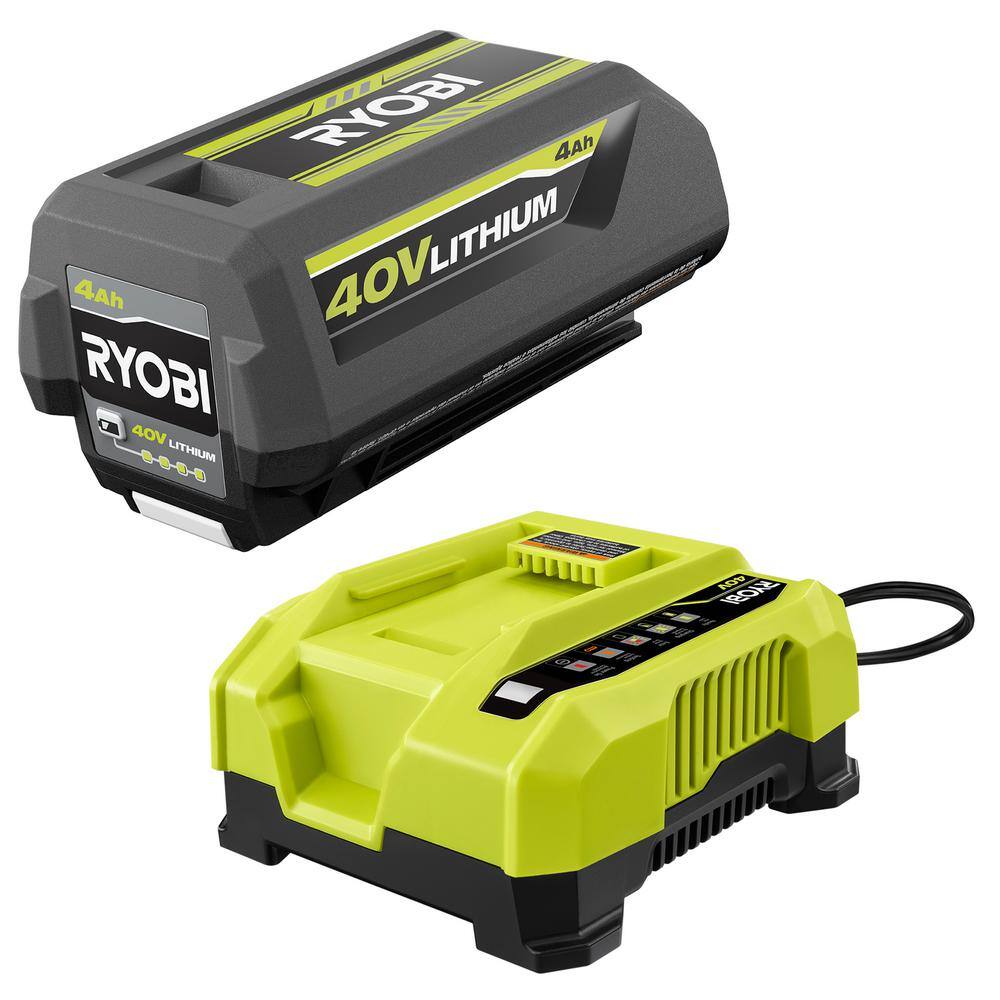 RYOBI OP40404-06VNM 40V Lithium-Ion 4.0 Ah Battery and Rapid Charger