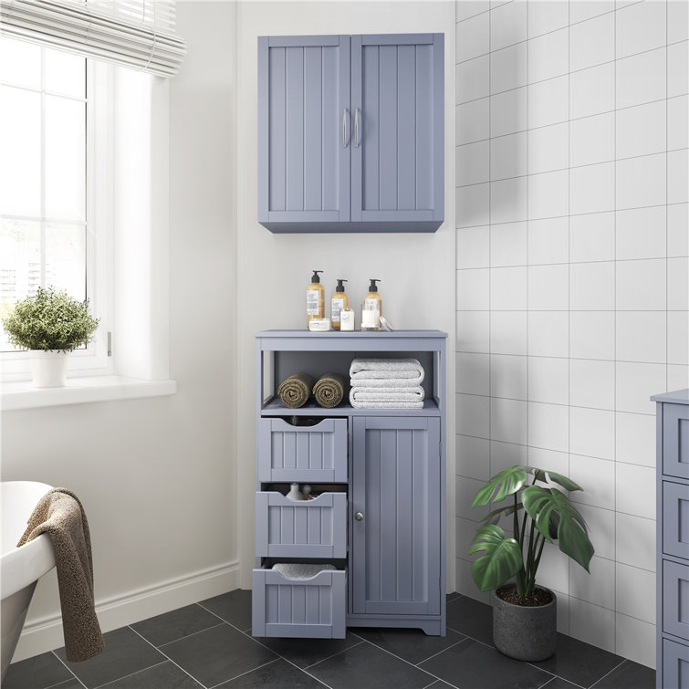 Rosecliff Heights Brigit Freestanding Bathroom Cabinet. Gray