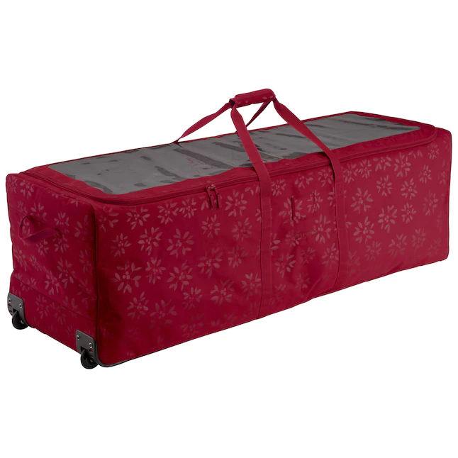 Classic Accessories  58-in W x 17.5-in H Red Rolling Christmas Tree Storage Bag (For Tree Heights 8.1-ft-9-ft)