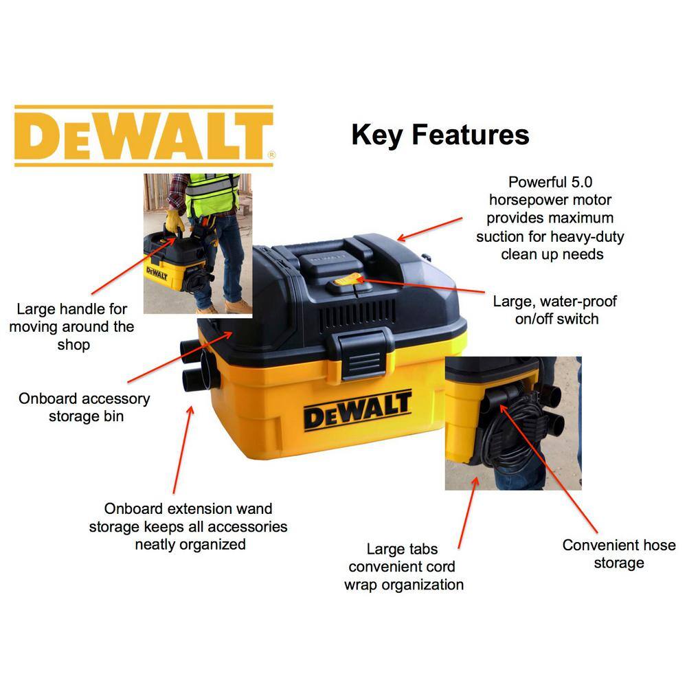 DEWALT DXV04T 4 Gal. Poly Wet/Dry Vac