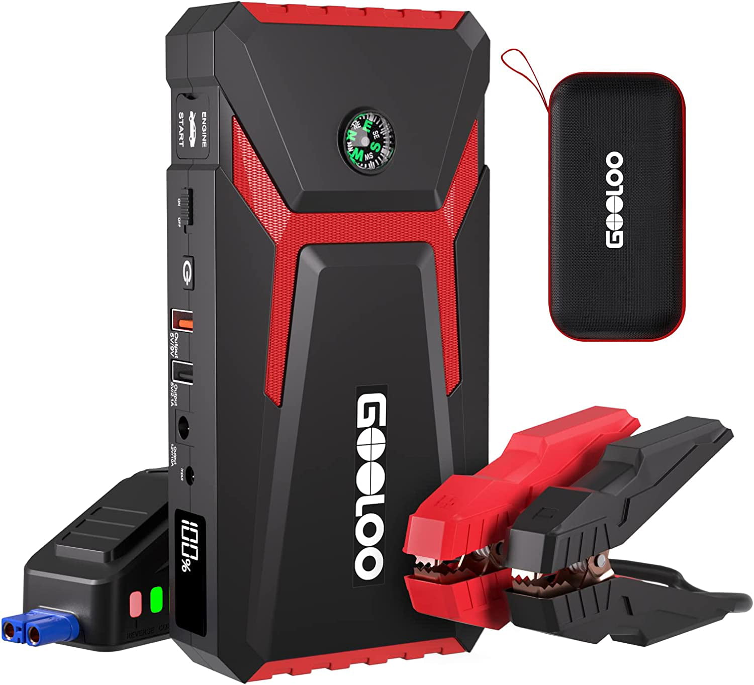 GOOLOO Jump Starter. 2000A Peak Car Jump Starter (up to 8.0L Gas and 6.0L Diesel)  12V Portable Battery Jump Starters with Quick Charge in & out