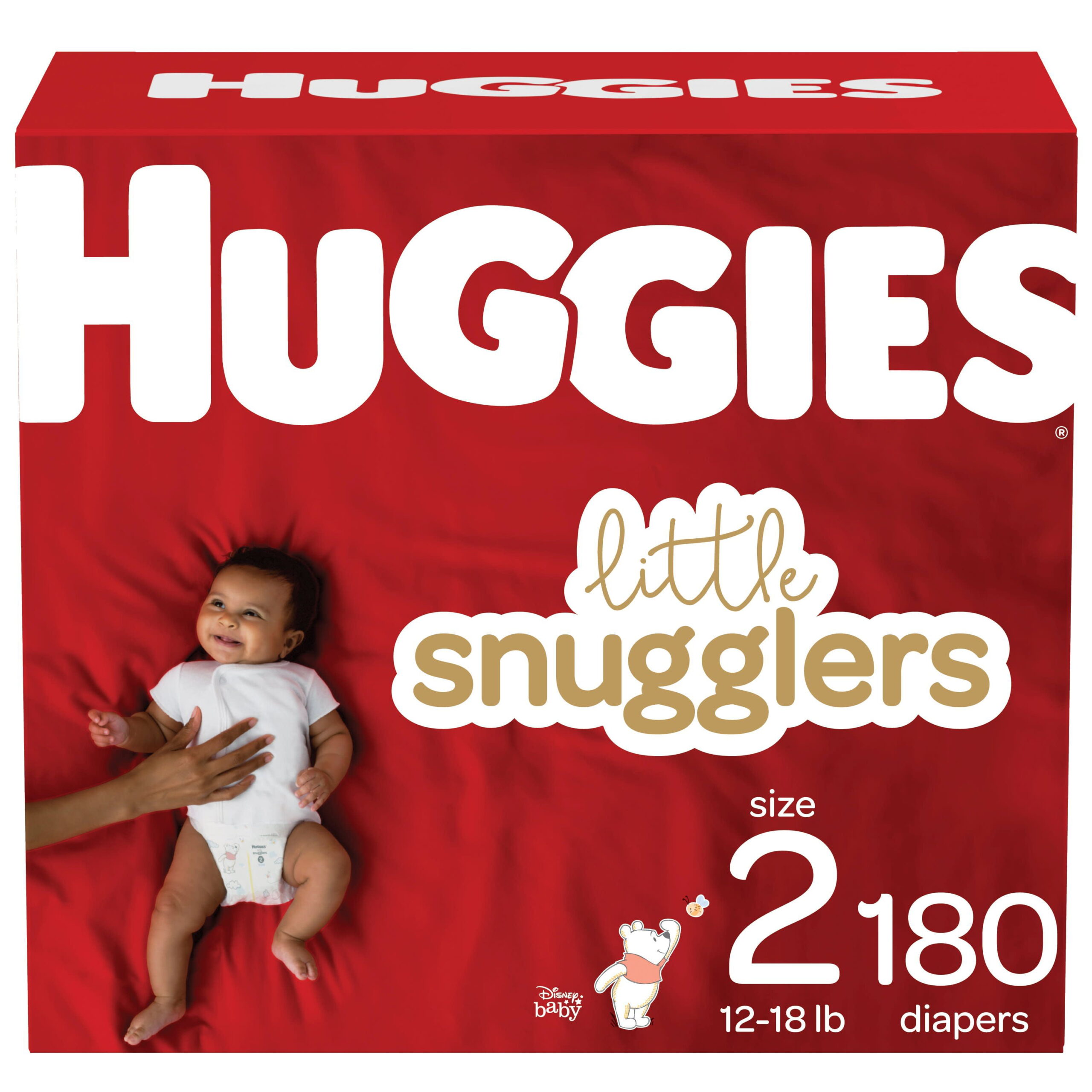 Huggies Little Snugglers. 180 Count. Size 2 (12-18 lb)