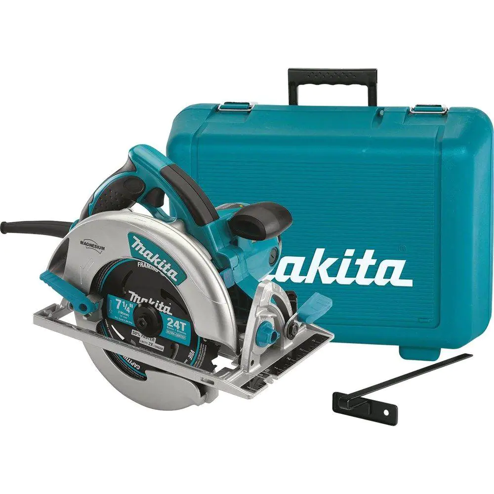 Makita 5007MG 15 Amp 7-1/4 in. Corded Lightweight Magnesium Circular Saw with LED Light. Dust Blower. 24T Carbide blade. Hard Case