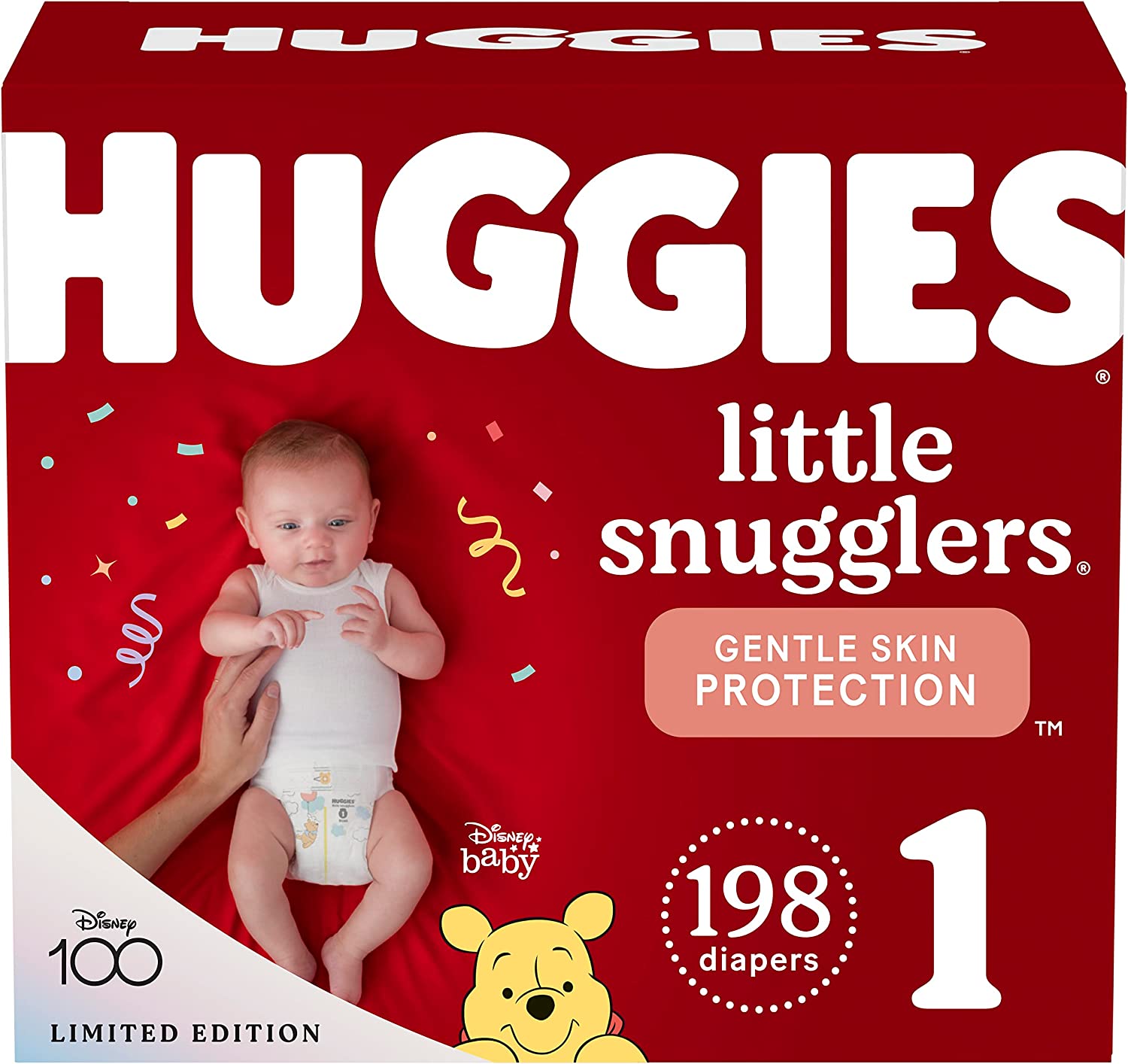 Huggies Little Snugglers Baby Diapers. Size 1 (8-14 lbs). 198 Ct. Newborn Diapers