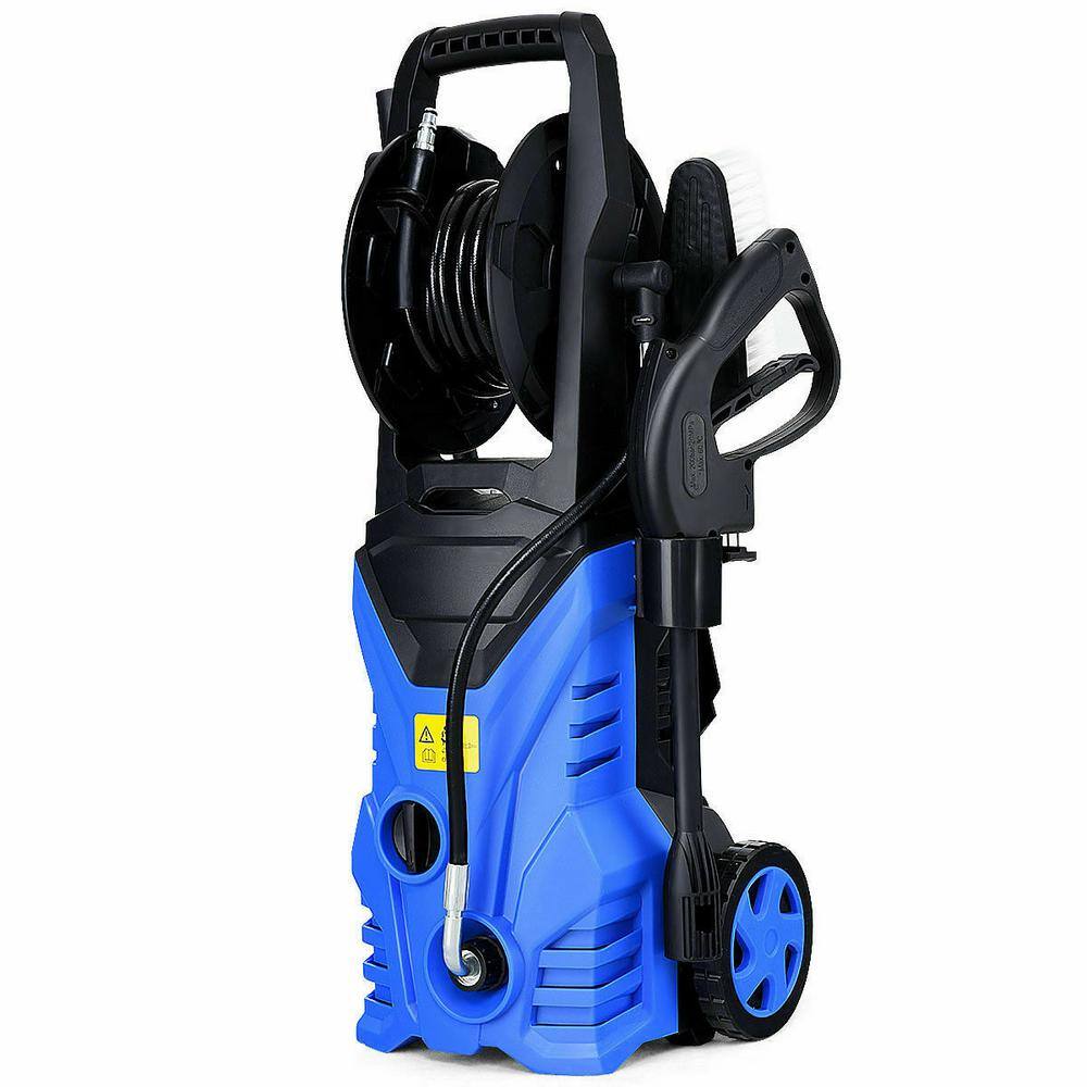 Costway  2030 PSI 1.7 GPM 1800-Watt Electric Pressure Washer Cleaner with Hose Reel in Blue