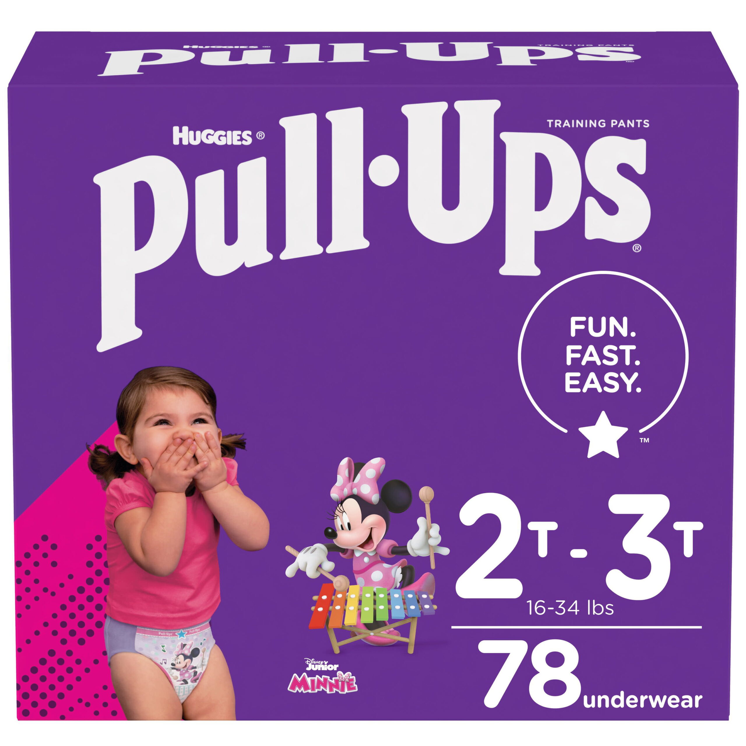 Huggies Pull-Ups Girls- Potty Training Pants. 78 Count. 2T-3T (16-34 lb.)