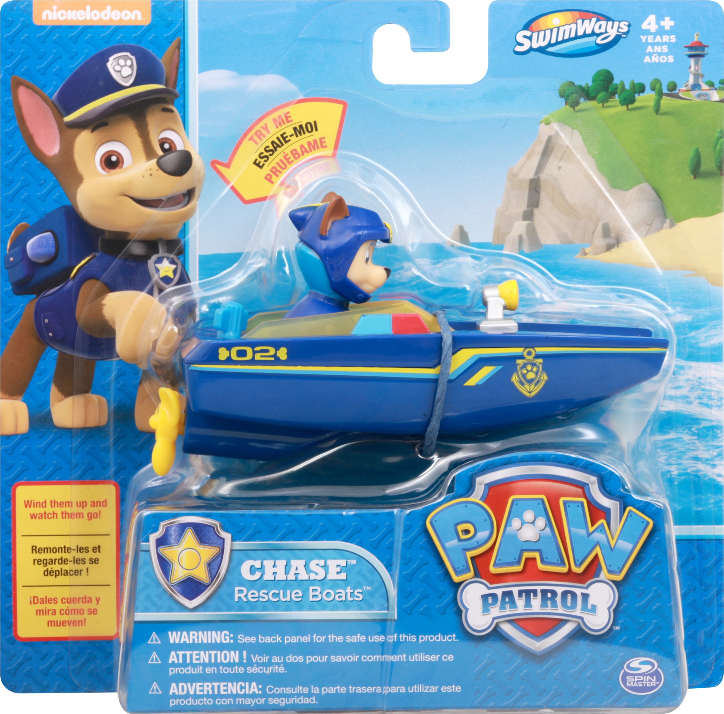 Paw Patrol Swimways Chase Rescue Boat Bath Toy
