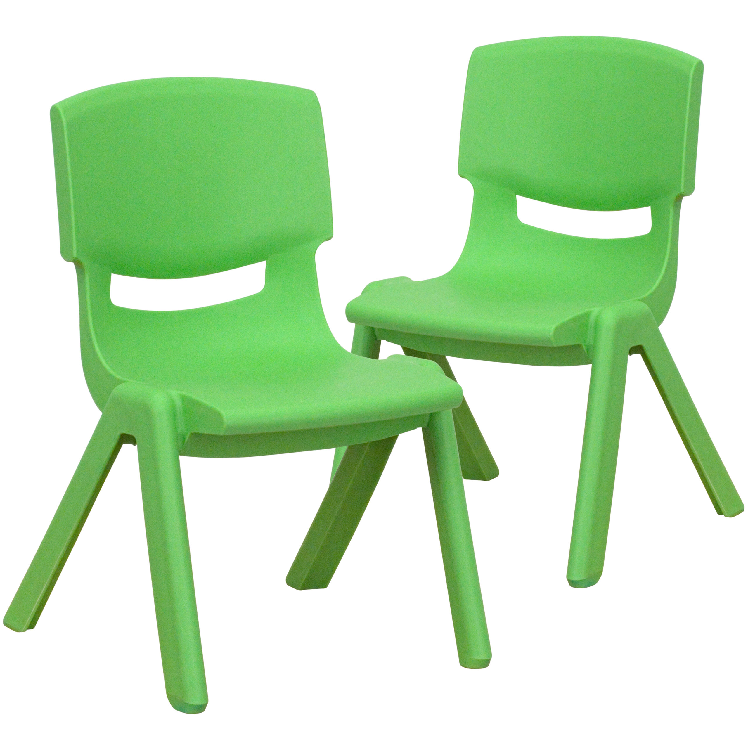 Flash Furniture Kids Plastic Stacking School Chair (2 Pack). Green