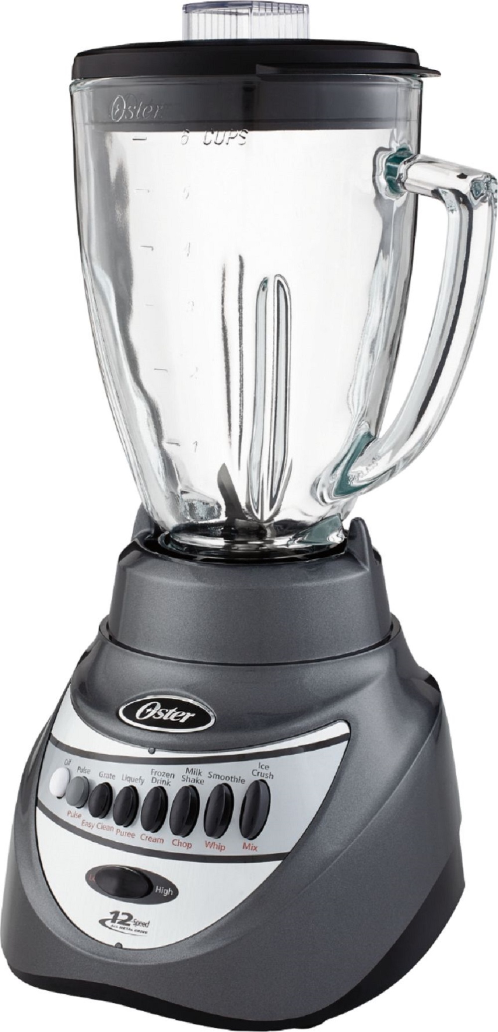 Oster 2-in-1 System 700 Watt 12 Speed 6 Cup Blender in Gray with Food Chopper