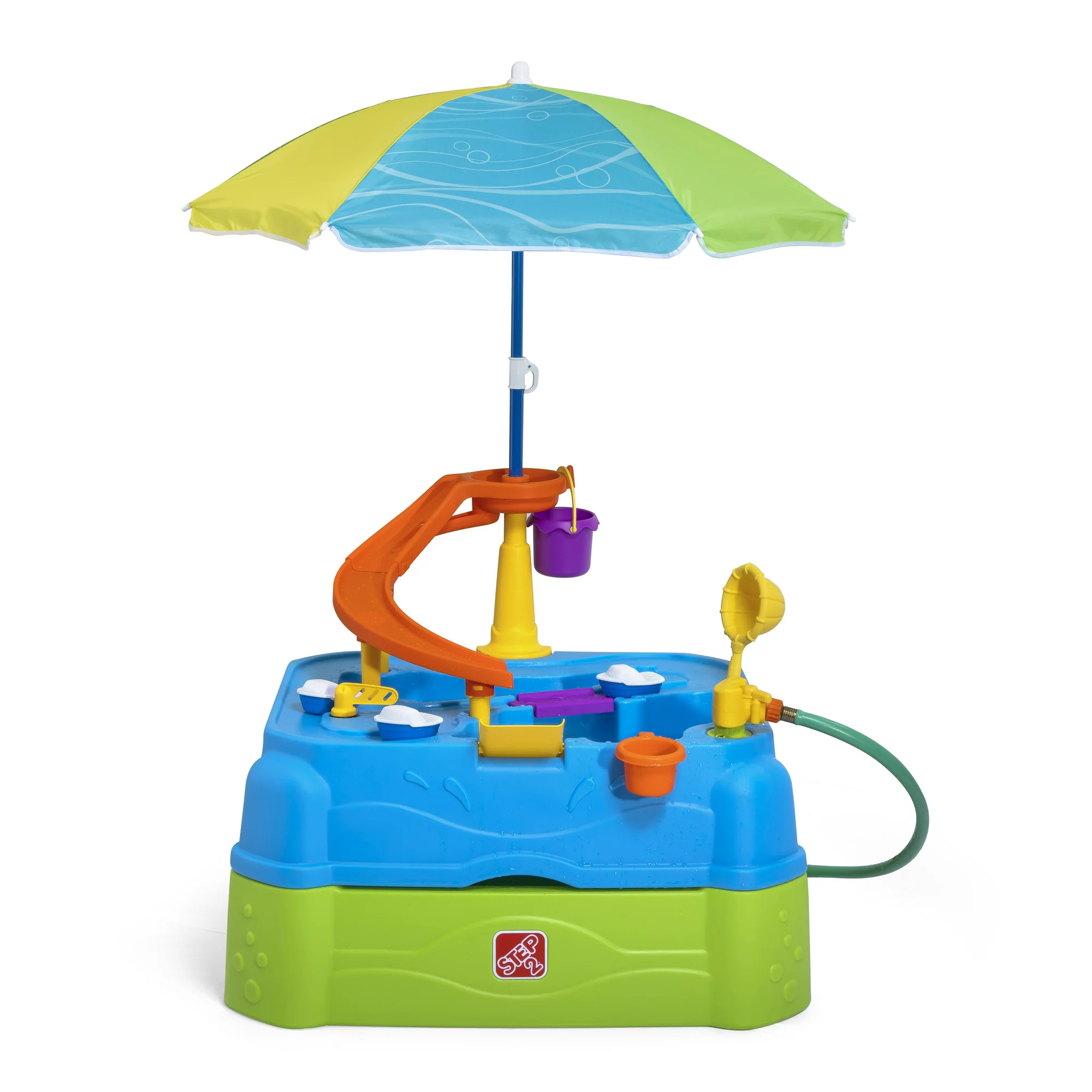 Step2 Waterpark Wonders Two-Tier Water Table for Toddler with Umbrella