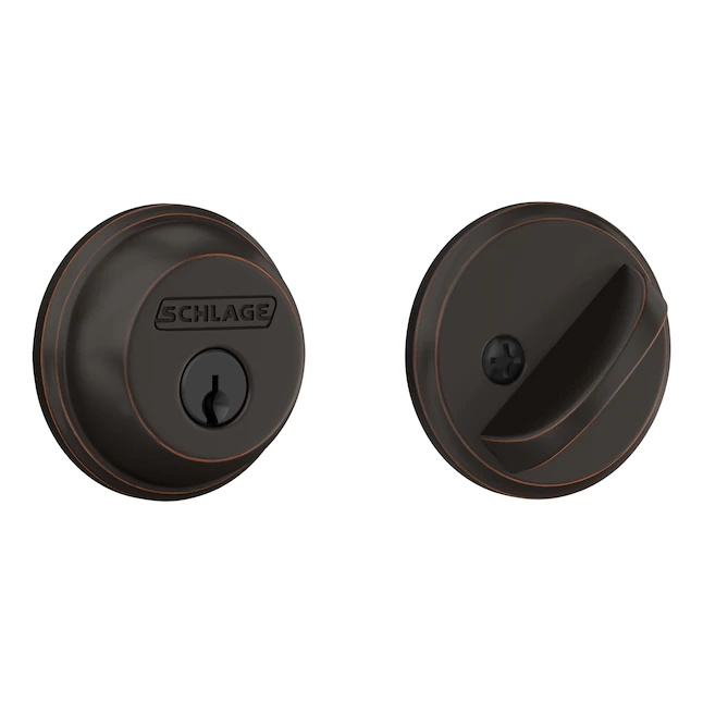 Schlage  Deadbolt Aged Bronze Single Cylinder Deadbolt
