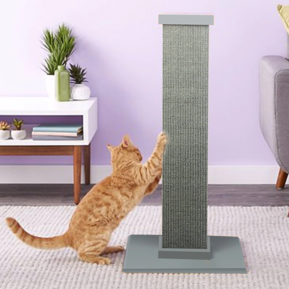 SmartCat The Ultimate 32-in Sisal Cat Scratching Post. Gray