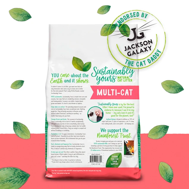 Sustainably Yours Multi-Cat From Corn & Cassava Natural Cat Litter. 13 lbs.