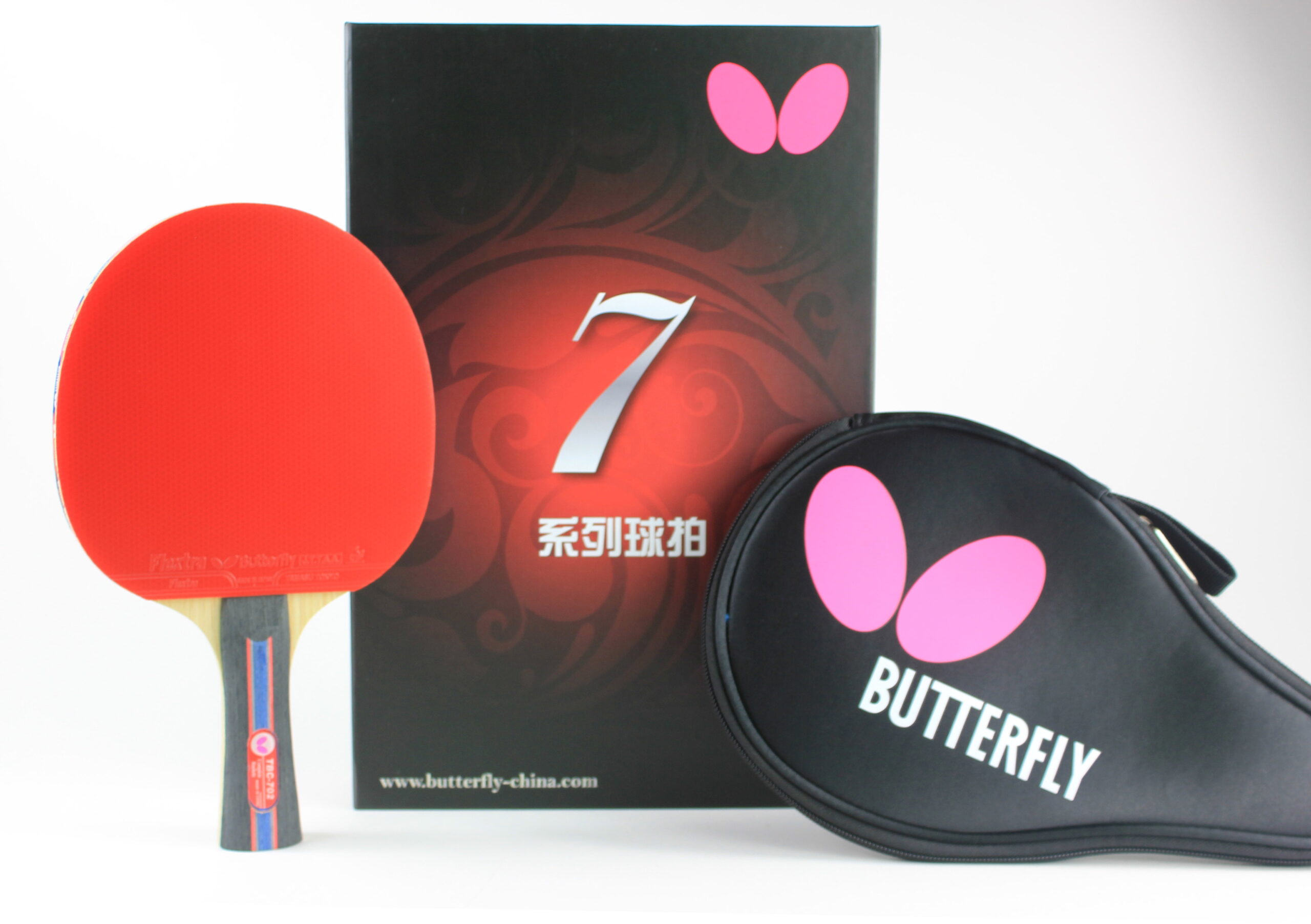 Butterfly 702 Table Tennis Racket Set - 1 Paddle – 1 Case - Gift Box - ITTF Approved – Carbon Power